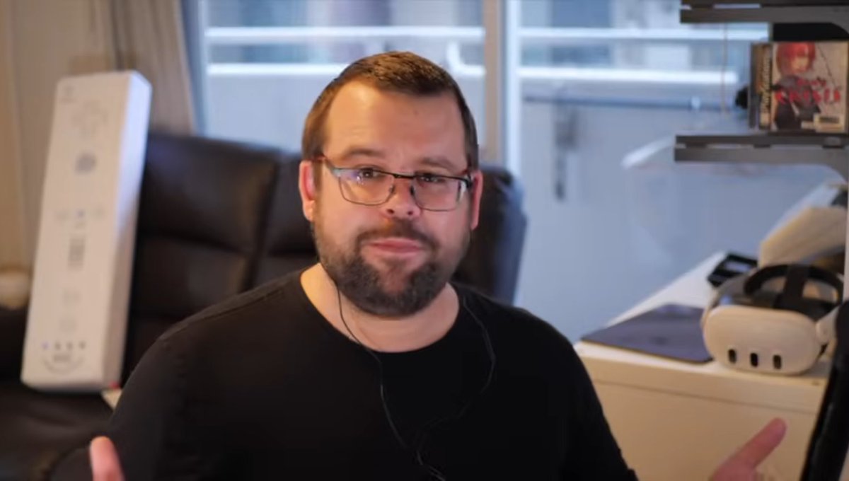Love that <a href="/dark1x/">John Linneman @dark1x.bsky.social</a> has a Wiifu pillow in the background.