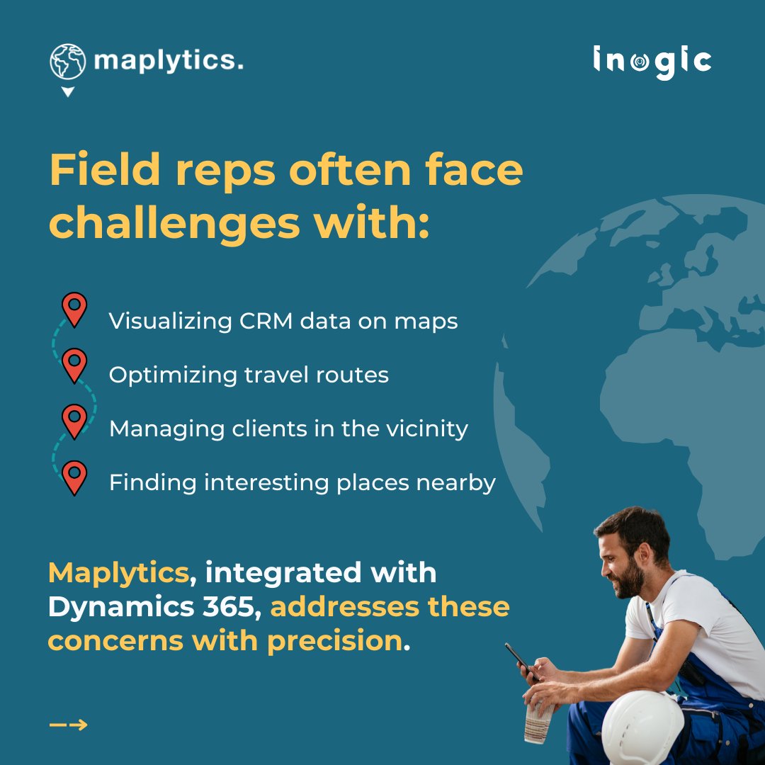 inogic's tweet image. Field teams struggle with routing, visibility &amp;amp; on-the-go decisions?
#Maplytics for #Dynamics365 brings smart maps, real-time tracking &amp;amp; geo-analytics right into your CRM!
Optimize field ops like a pro!
maplytics.com/blog/field-rep…
#Maplytics #CRM #FieldService #PowerPlatform
