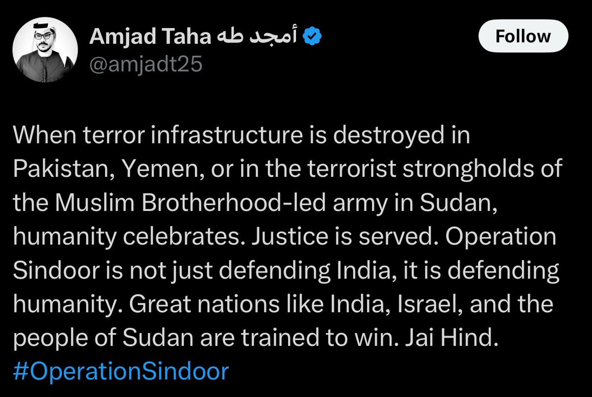 “terror infrastructure destroyed in sudan” so you implicitly admit that you support the RSF militia ?