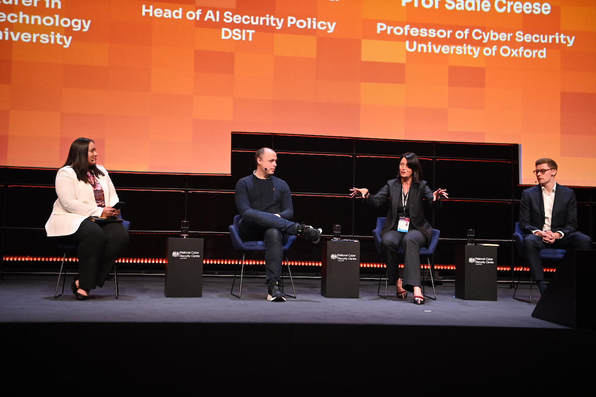 CYBERUK (@cyberukevents) on Twitter photo Dr Simona Soare of <a href="/LancasterUni/">Lancaster University</a> chairs a panel with Ed Venmore-Rowland, Head of AI Security Policy <a href="/SciTechgovuk/">Department for Science, Innovation and Technology</a>; Prof Sadie Creese, Professor of Cyber Security <a href="/UniofOxford/">University of Oxford</a> and Dr Peter Garraghan, CEO <a href="/mindgard/">Mindgard</a> . Together they discuss the importance of pioneering AI security. Dr Simona Soare of <a href="/LancasterUni/">Lancaster University</a> chairs a panel with Ed Venmore-Rowland, Head of AI Security Policy <a href="/SciTechgovuk/">Department for Science, Innovation and Technology</a>; Prof Sadie Creese, Professor of Cyber Security <a href="/UniofOxford/">University of Oxford</a> and Dr Peter Garraghan, CEO <a href="/mindgard/">Mindgard</a> . Together they discuss the importance of pioneering AI security.