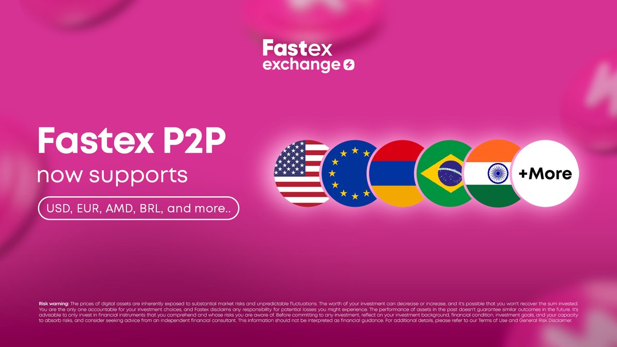 Go from cash to crypto! Fastex P2P supports: USD, EUR, AMD, BRL, INR, TRY,  UAH — and more coming soon. Trade directly with others using your local  currency. 📘 New to P2P?