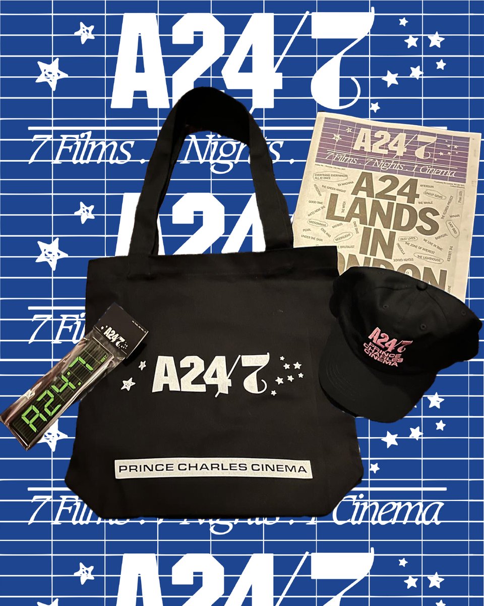 ThePCCLondon's tweet photo. 📰 A24/7 starts TOMORROW! @a24 takes over our screens for nightly screenings of some of their greatest titles, including UNCUT GEMS, MIDSOMMAR, PAST LIVES, MOONLIGHT &amp; THE LIGHTHOUSE! Exclusive merch available in a pop-up shop every night! Read more ✉️ https://t.co/CZvg2wEcmC https://t.co/8QYcRk1zTQ
