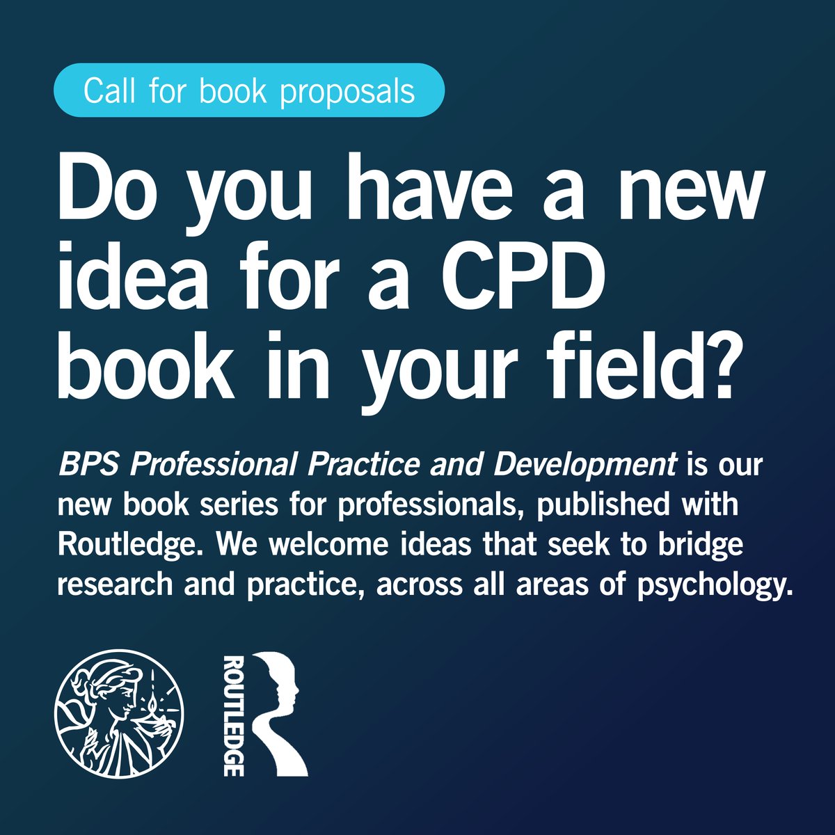 Got an idea for a book to support continuing professional development?

The BPS Professional Practice and Development new book series is seeking proposals to address the challenges psychologists face in their research and practice.

Submissions open: cms.bps.org.uk/sites/default/…