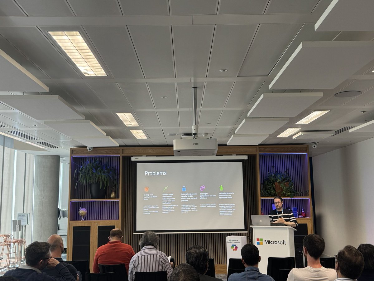 nick_cloudops's tweet photo. @chris_noring showing us how to Manage AI Costs for AI API Endpoints for #GlobalAzureLondon
#Microsoft #Cloud @AzureCommUG #AzureAPIManagment #Cloud @GlobalAzure #AICosts #Azure #AI https://t.co/bciUxYzvvM