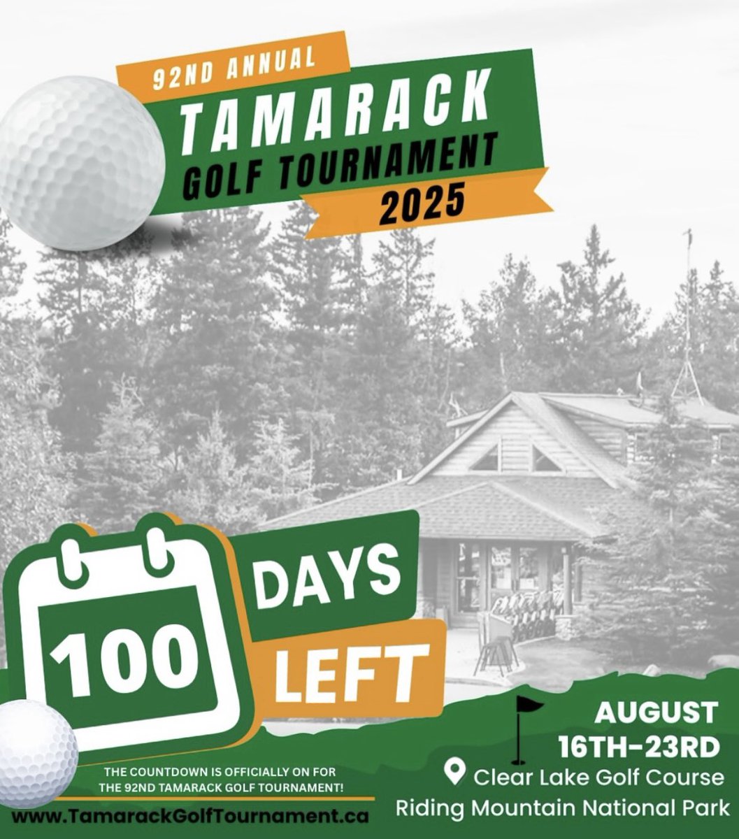 In case anyone was wondering...
We are officially 100 days away from the 92nd annual Tamarack Golf Tournament!
#Yes #ClearLake #100DaysLeft
#TamarackGolfTournament #CantWait