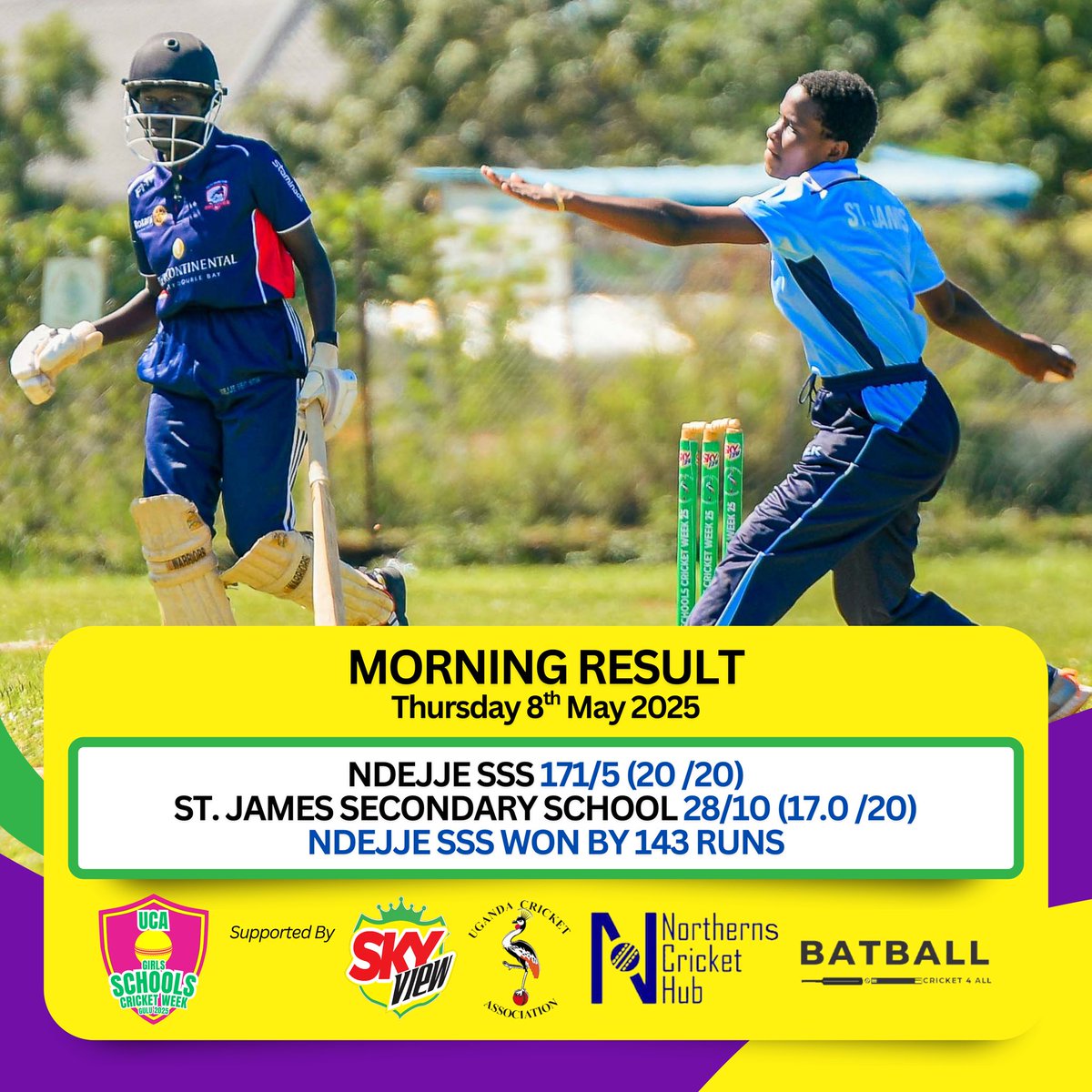 How the morning action turned out in Gulu.

#SkyViewGSCW25 #LycaConnectsCricket