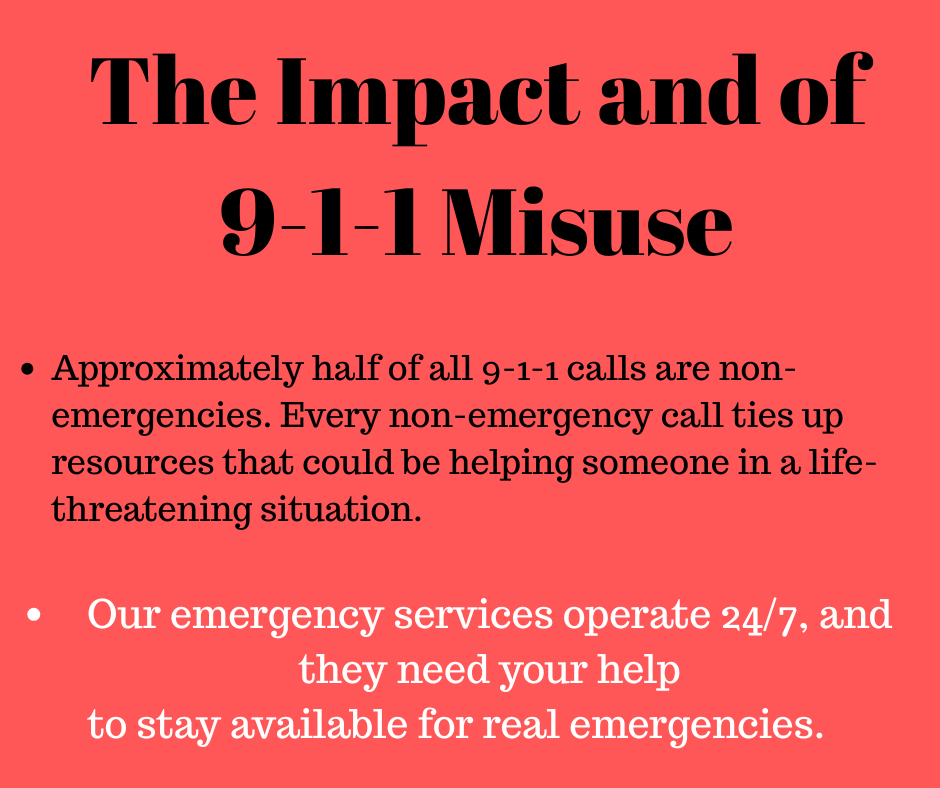 Today is  the "When Every Second Counts" campaign, the first ever province wide campaign to combat 9-1-1 misuse.   

Keep the line clear—9-1-1 is for life-threatening emergencies ONLY! #ClearTheLine #911Awareness #WhenEverySecondCounts