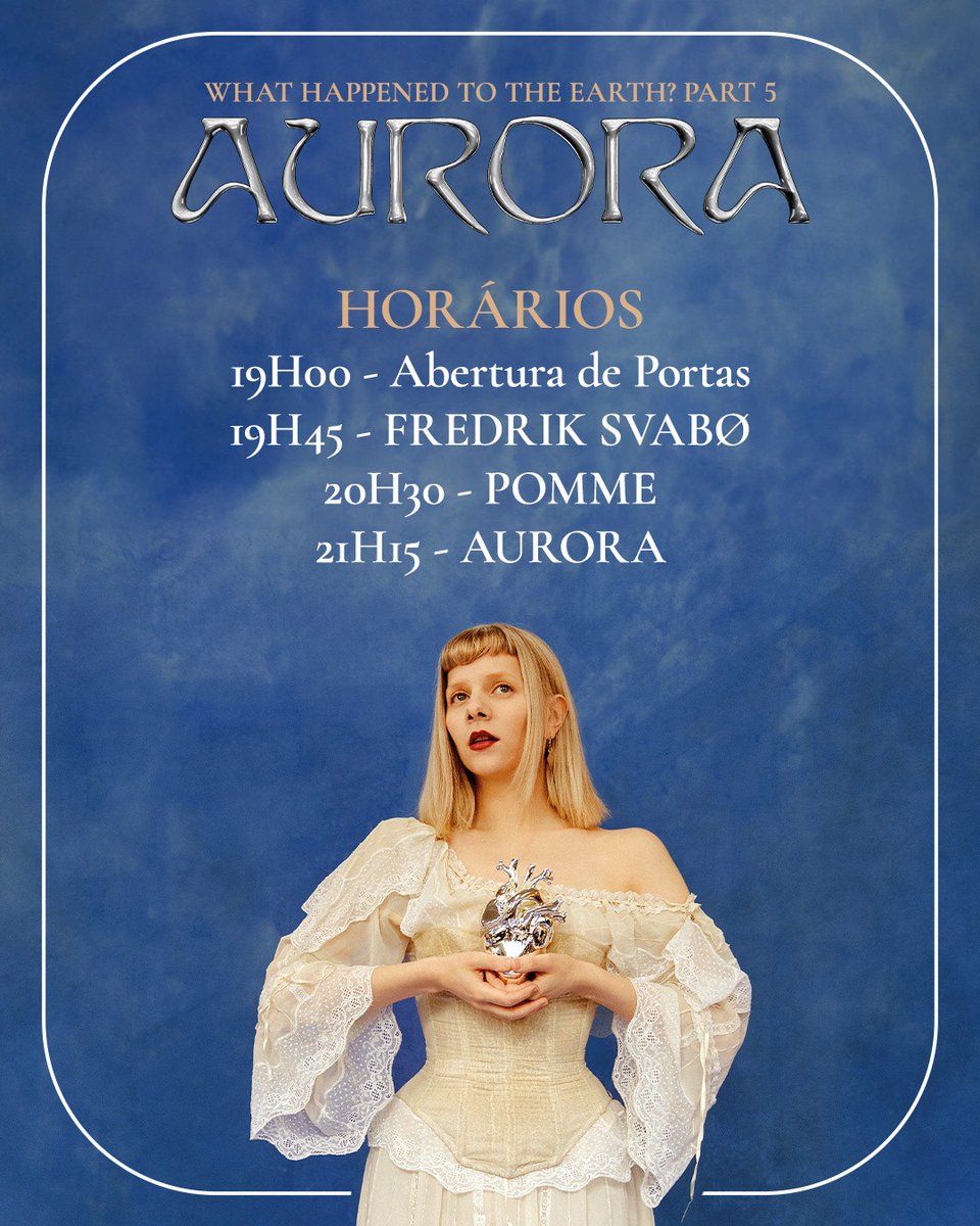 ticketlinept's tweet image. É já amanhã que o Sagres Campo Pequeno, em Lisboa, se enche para um grande concerto.
"What Happened to the Earth Part 5" - Se garantiste o teu lugar no concerto de Aurora, conhece aqui os horários! 

Desejamos a todos um incrível concerto ✨

#ticketline #aurora