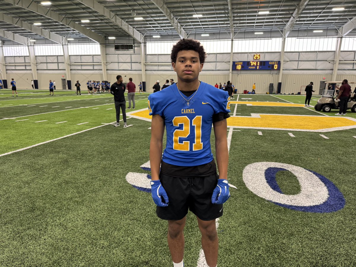 A couple young prospects Carmel (Ind.) High is excited about include 2027 LB Aiden Dickerson and 2028 RB Ayden Johnson.