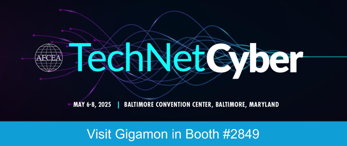 dennisjreilly78's tweet image. 🛡️ Heading to AFCEA International’s #TechNetCyber next week? So are we!
The Gigamon Public Sector team will be at the Baltimore Convention Center, May 6–8, at booth #2849 in the Carahsoft Pavilion. Let’s connect! ow.ly/9u7430sMi2p