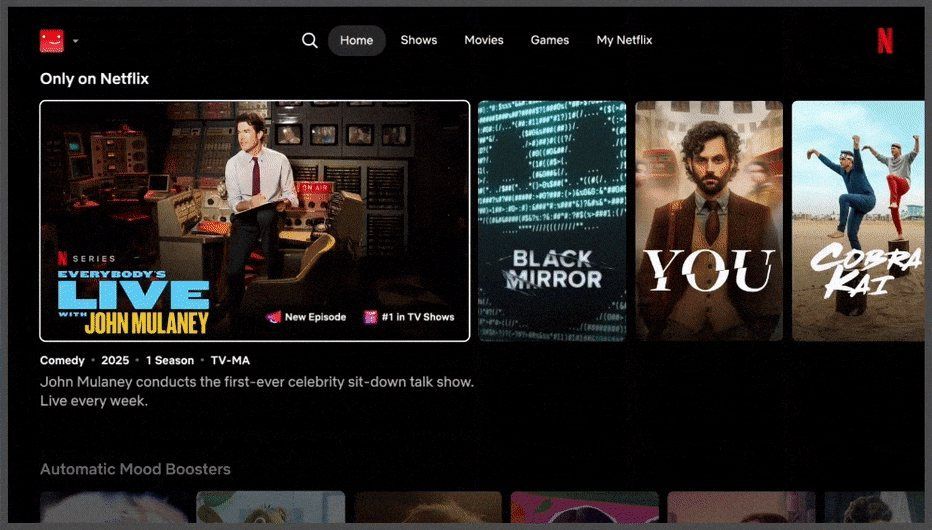 TechbytesAfrica's tweet image. 🚨 Netflix is testing a new short-form video feed to compete with TikTok &amp;amp; Shorts.techbytes.africa/netflix-tests-…
📱 Mobile-only, vertical clips from your “Top Picks”
🎬 Watch full titles, save, or share
Also announced: AI search, improved recommendations, and a redesigned homepage.