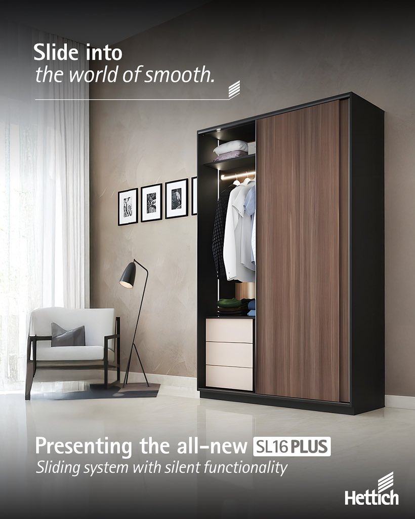 HettichIndia's tweet image. Introducing the all-new SL16 𝗣𝗟𝗨𝗦. Featuring dual soft-close dampeners, a sleek slim track, and seamless compatibility with both wooden and aluminum doors, it transforms everyday into pure magic.

#HettichIndia #SlidingDoorSystem