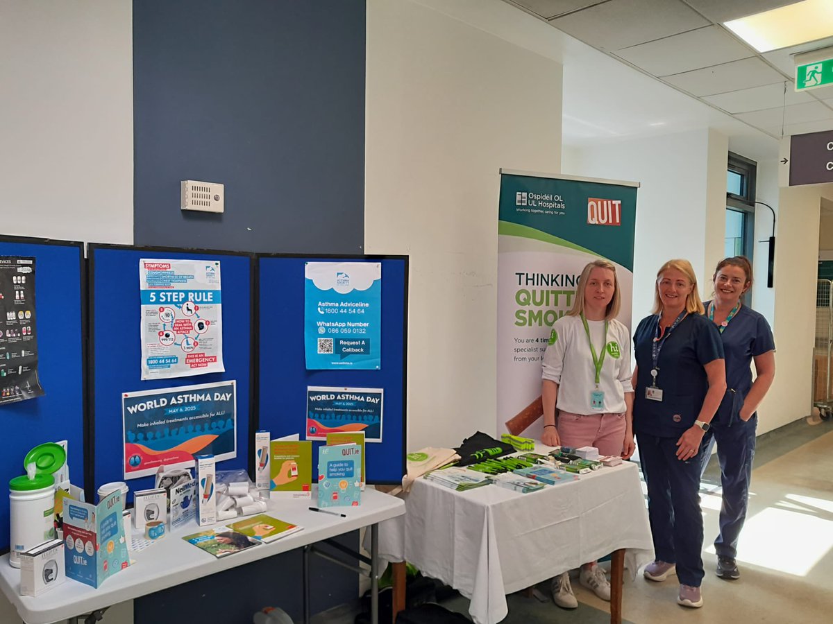 Carmel McInerney (@carmelmci2013) on Twitter photo Celebrating World Asthma Day in Ennis Hospital on Tuesday. Lung function testing, inhaler technique and asthma advice. Smoking Cessation and Virtual Reality Relaxation with <a href="/niamhkea/">Niamh Keating</a>
#asthmaeducation #spirometry #smokingcessation
<a href="/CarolCotter3/">Carol Cotter</a> <a href="/HSEMidWest/">HSE Mid West</a> Celebrating World Asthma Day in Ennis Hospital on Tuesday. Lung function testing, inhaler technique and asthma advice. Smoking Cessation and Virtual Reality Relaxation with <a href="/niamhkea/">Niamh Keating</a>
#asthmaeducation #spirometry #smokingcessation
<a href="/CarolCotter3/">Carol Cotter</a> <a href="/HSEMidWest/">HSE Mid West</a>