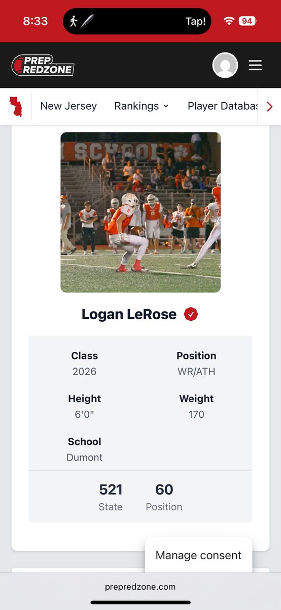 Logan LeRose (@loganlerose) on Twitter photo Blessed to be ranked by <a href="/PrepRedzone/">Prep Redzone 🏈</a>. Time to work my way up the rankings now! <a href="/DumontHuskies/">Dumont High School Athletics</a> <a href="/PrepRedzoneNJ/">Prep Redzone New Jersey</a> Blessed to be ranked by <a href="/PrepRedzone/">Prep Redzone 🏈</a>. Time to work my way up the rankings now! <a href="/DumontHuskies/">Dumont High School Athletics</a> <a href="/PrepRedzoneNJ/">Prep Redzone New Jersey</a>