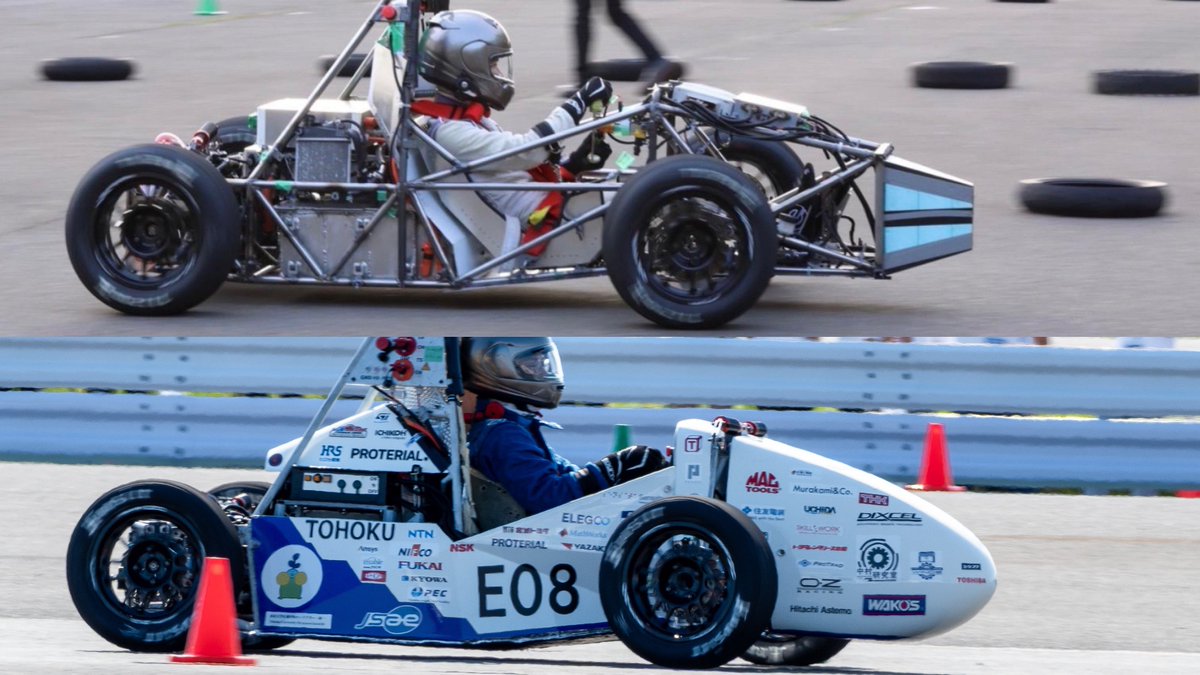 フレーム、特にドライバースペースの組み方が変わっている。さらにドラポジはお尻が前方に、背中はリクライニングして低くなっている。それによって腕とステアリングの位置関係もカート的な位置からフォーミュラカーに近くなった。ドラビリ、運動性能は大きく改善していそう。
#学生フォーミュラ