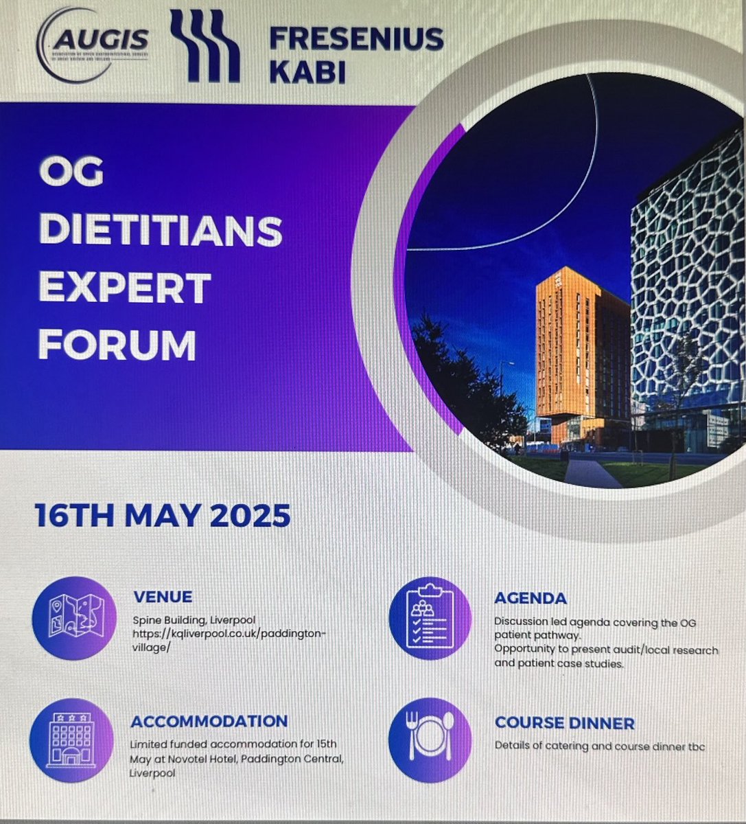 Kellie Owen (@kellieowen_rd) on Twitter photo One week to go until the 1st OG Dietitians expert <a href="/Augishealth/">AUGIS</a> forum. We have a full house. Really looking forward to seeing you in #Liverpool for the presentations and discussions <a href="/BDA_Dietitians/">British Dietetic Association</a> <a href="/BDA_Events/">BDA Events</a> <a href="/BDA_Oncology/">BDA Oncology Specialist Group</a> <a href="/HuddyFiona/">Fiona Huddy</a> One week to go until the 1st OG Dietitians expert <a href="/Augishealth/">AUGIS</a> forum. We have a full house. Really looking forward to seeing you in #Liverpool for the presentations and discussions <a href="/BDA_Dietitians/">British Dietetic Association</a> <a href="/BDA_Events/">BDA Events</a> <a href="/BDA_Oncology/">BDA Oncology Specialist Group</a> <a href="/HuddyFiona/">Fiona Huddy</a> 