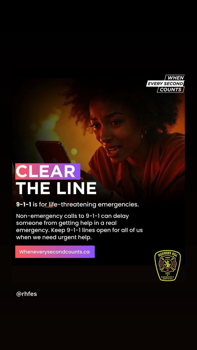 A second could mean the difference between life and death. Keep 9-1-1 clear for real emergencies.  Save your local non-emergency number today.  When every second counts, let’s make the right call 📱 #911emergencyonly #wheneverysecondcounts