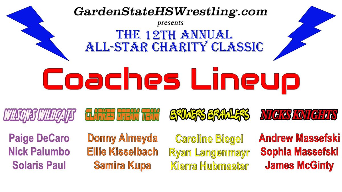 Introducing the Coaches for the 12th Annual All Star Classic THIS SATURDAY at Wayne Valley HS. Wrestling starts at 3 PM. 

Learn more and get your tickets here: gardenstatehswrestling.com/allstar2025/