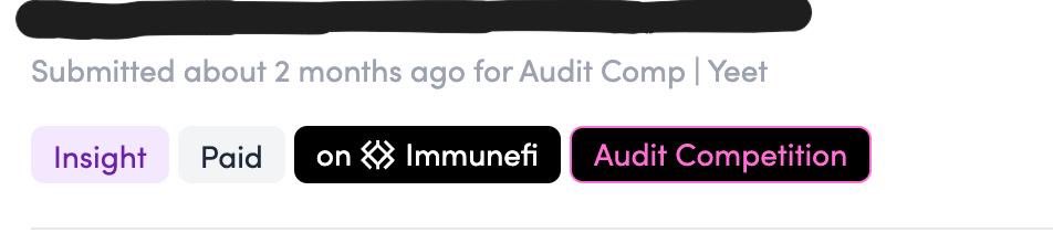 Found a non-critical issue in Yeet Audit at 
<a href="/immunefi/">Immunefi</a> 

<a href="/GuildAudits/">Guild Audits</a>