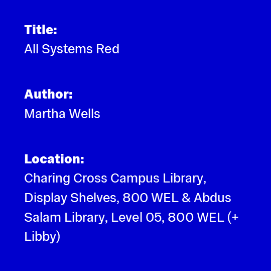 "a sweet tale about a cyborg Security Unit who has to look after a scientific expedition on an alien planet. Even though all it really wants to do is watch trash tv". - Imperial library staff

Soon to be made into an Apple TV series, this flash fiction is great for a quick read!