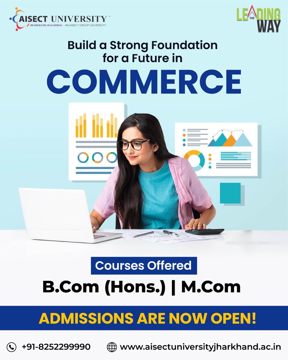 AUHazaribagh's tweet image. Dreaming of a career in business and finance?

Build a strong foundation with courses in B.Com &amp;amp; M.Com!

Admissions are now OPEN!

Time to turn your goals into reality!

📊📚💼✨

#StudyCommerce #BComLife #MComGoals #AdmissionsOpen