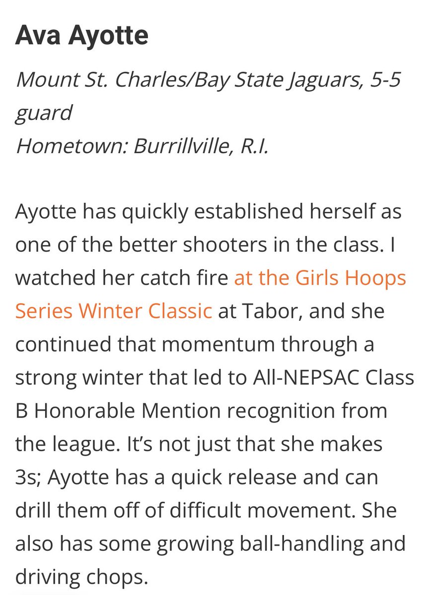 Honored to be mentioned in this article.   Thank you <a href="/nehoopjournal/">New England Basketball Journal</a>  and <a href="/ethman43/">Ethan Fuller</a> !
<a href="/BayStateJags/">Bay State Jaguars</a> <a href="/hoopsnri/">HOOPS N RI🏀</a> <a href="/PGHNewEngland/">Prep Girls Hoops New England</a> <a href="/BashHoopsNE/">Bash Hudson</a> <a href="/JrAllStarBB/">Jr. All-Star Girls Basketball</a> <a href="/GirlsHoopSeries/">Girls Hoops Series</a> 
<a href="/LaurieBollin/">LAURIE BOLLIN</a> <a href="/DanB1222/">CoachDan</a>