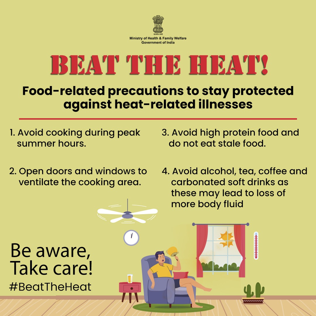 #BeatTheHeat with Smart Food Choices! 

With rising temperatures, it's essential to take precautions to prevent heat-related illnesses. 

Follow these simple food safety tips to help you stay healthy.
