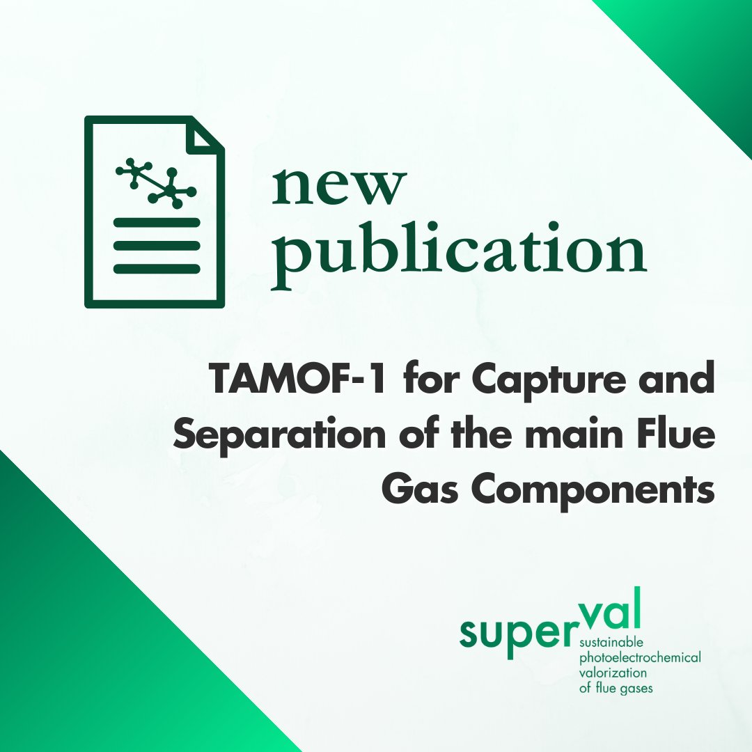 superval_eu (@superval_eu) on Twitter photo 📝 The SUPERVAL team has just published an article titled: "TAMOF-1 for Capture and Separation of the main Flue Gas Components".
👥 Authors from <a href="/ICIQchem/">ICIQ</a>, <a href="/OrchestraSci/">Orchestra Sci.</a> and <a href="/TUeindhoven/">TU Eindhoven</a>.
📎 Read the full article here: pubs.rsc.org/en/content/art… 📝 The SUPERVAL team has just published an article titled: "TAMOF-1 for Capture and Separation of the main Flue Gas Components".
👥 Authors from <a href="/ICIQchem/">ICIQ</a>, <a href="/OrchestraSci/">Orchestra Sci.</a> and <a href="/TUeindhoven/">TU Eindhoven</a>.
📎 Read the full article here: pubs.rsc.org/en/content/art…