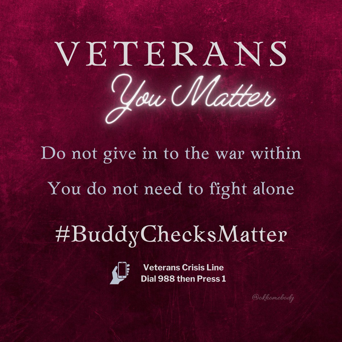 🇺🇸 Thursday ✅VETERAN BUDDY-CHECKS✅RH 🇺🇸 Good morning, family. I’m thankful for another day getting to check in with you. Remember that you are worth fighting for, so reach out if you need to. You are never alone here. I love all y’all! ❤️🤍💙
⭐️Veterans Lives Matter ⭐️