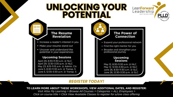 There is still time to register for the upcoming sessions! Join us to Unlock Your Potential!
