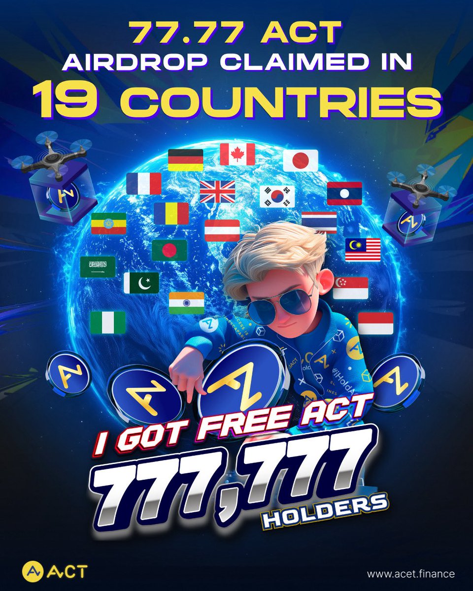 🌍 77.77 ACT has been claimed in 19 countries. What are you waiting for?

🔥 Become one of the 777,777 holders and create a global phenomenon together.

📌 Get Free 77.77 ACT AirDrop
🔗 Click: acet.finance/airdrop

🚀 $ACT #ACTisThePeople #inACETweTrust #SwapToACET