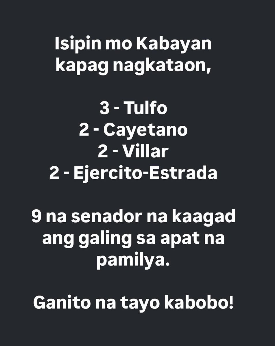 JobPablo's tweet photo. #NoToPoliticalDynasties https://t.co/k18pbce0Op
