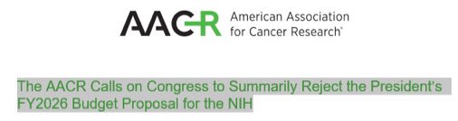 douqingping's tweet photo. Trump’s FY2026 budget proposal includes a ~40% cut in NIH’s budget for lifesaving research. HANDS OFF RESEARCH!!! #Trump #TrumpRecession #handsoff2025 #AACR #NIH #ScienceSaves https://t.co/W52a9jW1fa
