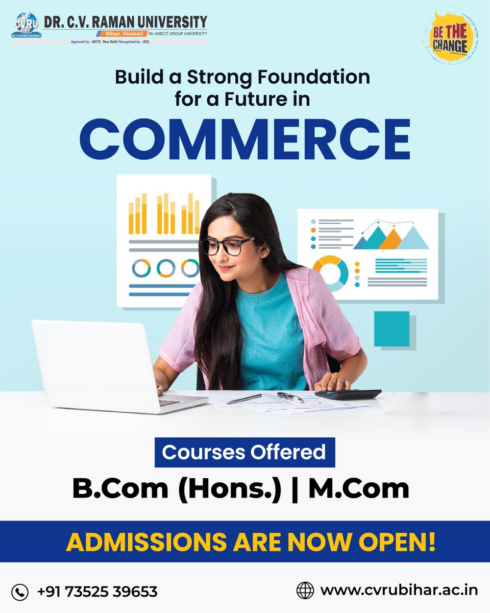 CVRUbihar's tweet image. Dreaming of a career in business and finance?

Build a strong foundation with courses in B.Com &amp;amp; M.Com!

Admissions are now OPEN!

Time to turn your goals into reality!

📊📚💼✨

#StudyCommerce #BComLife #MComGoals #AdmissionsOpen #CVRUBihar