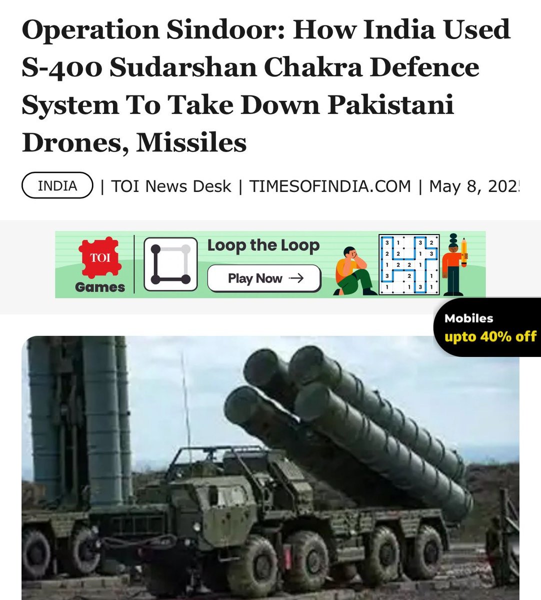 satyakumar_y's tweet image. #OperationSindoor showed the power of India’s air defence — thanks to the S-400 Sudharshan Chakra!

When Pakistan fired missiles at North Indian cities, the S-400 neutralised them mid-air. 

Despite global pressure, the Modi govt’s firm diplomacy ensured India secured the S-400…