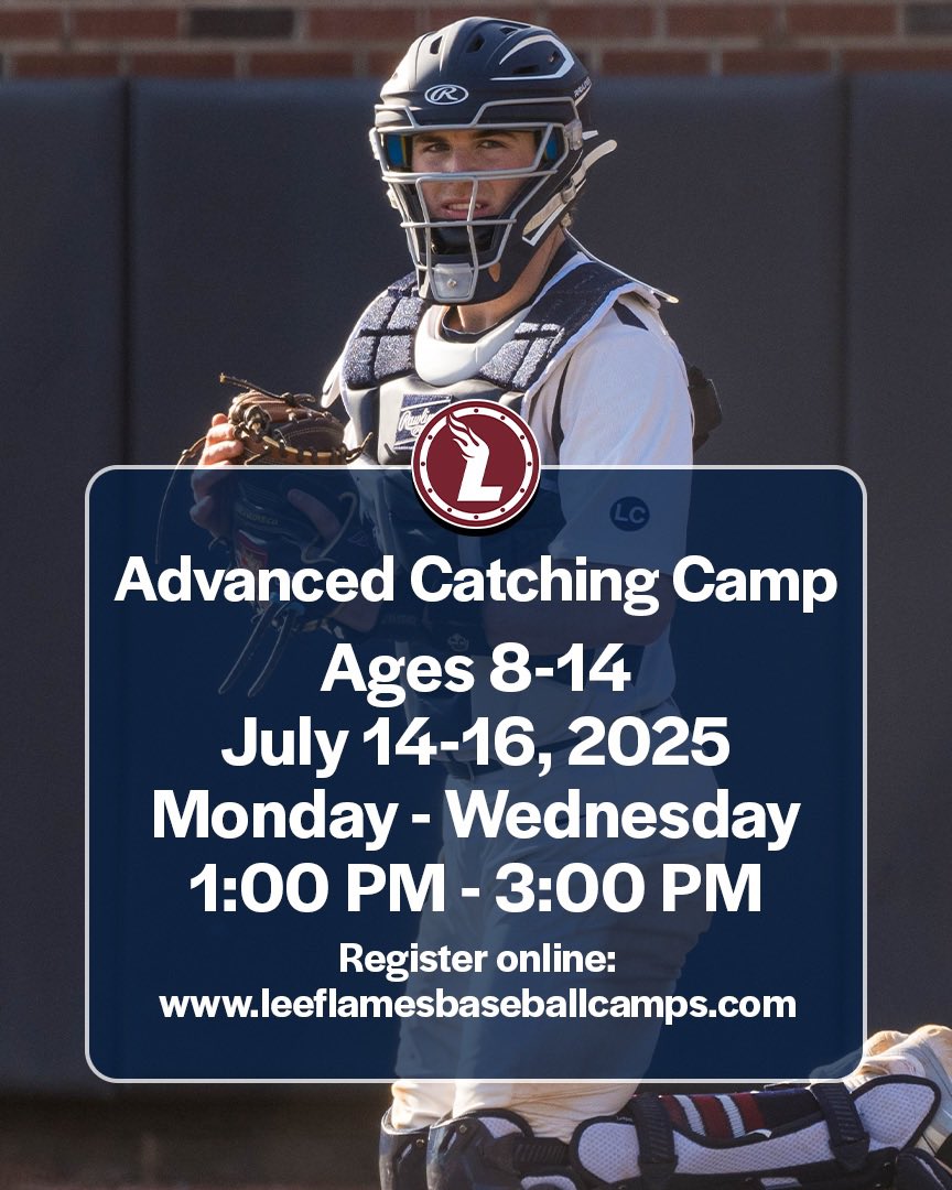 Lee Flames Baseball (@leeubaseball) on Twitter photo It’s our stretch run for our summer youth camps. We have camps for all ages. Spots are filling up fast and we offer a $20 discount to all rec and travel ball players for our June 2-5 camp using code Lee20. Our advanced camps are on July 14-16. #FiredUp <a href="/BCPRsports/">Bradley Parks</a> It’s our stretch run for our summer youth camps. We have camps for all ages. Spots are filling up fast and we offer a $20 discount to all rec and travel ball players for our June 2-5 camp using code Lee20. Our advanced camps are on July 14-16. #FiredUp <a href="/BCPRsports/">Bradley Parks</a>