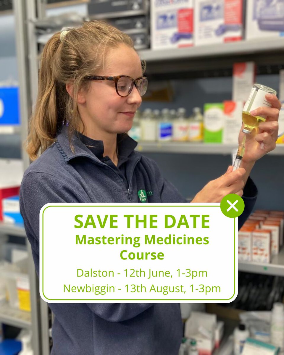 New changes to Red Tractor regulations require every farmer to have attended a medicine course at least once every 5 years💉If you're last medicines course was close to this expiry date, please book onto this course. Contact the practice to book your place on 01768483789 ☎️