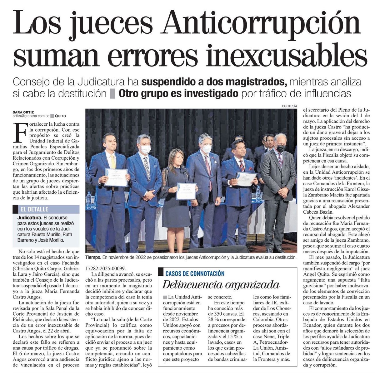 Esto es otro episodio bochornoso que desprestigia a la FUNCIÓN JUDICIAL, y  que esta en obligación de atender de forma URGENTE el <a href="/CJudicaturaEc/">Consejo de la Judicatura</a>, en lugar de centrarse en realizar acusaciones entre unos y otros vocales.

Resulta preocupante por decirlo menos, que aún se mantenga