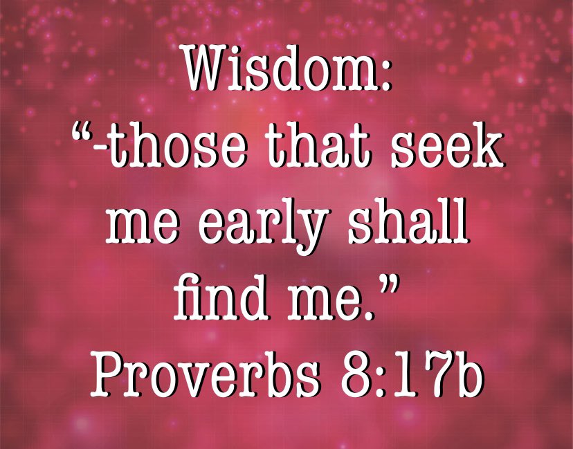 Early in the day,
early in life,
let’s pursue #Wisdom 😉😉😉😉