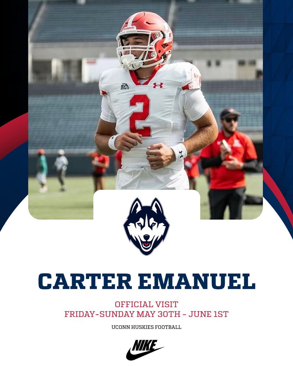 Tier1Recruiting (@wegetyouoffers) on Twitter photo 🚨OFFICIAL VISIT🚨 LOCKED IN 🔒 <a href="/CarterEmanuel1/">Carter Emanuel</a> X <a href="/UConnFootball/">UConn Football</a> #HuskiesOverEveryone #CTFootball #Tier1Recruiting #HighSchool 🚨OFFICIAL VISIT🚨 LOCKED IN 🔒 <a href="/CarterEmanuel1/">Carter Emanuel</a> X <a href="/UConnFootball/">UConn Football</a> #HuskiesOverEveryone #CTFootball #Tier1Recruiting #HighSchool