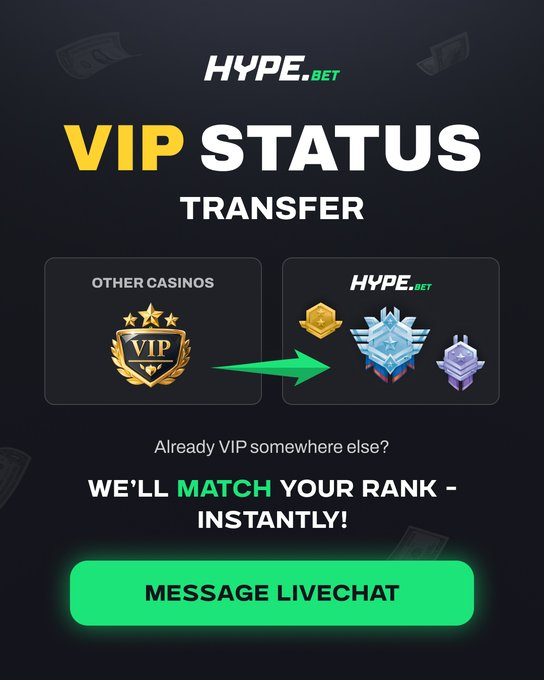 Already a VIP elsewhere? Bring your status to Hype.Bet!
Get instant VIP perks—no waiting, no hassle.
Just talk to our live chat, and we’ll match your VIP level on the spot 🔥
 hype.bet/Nordicslots