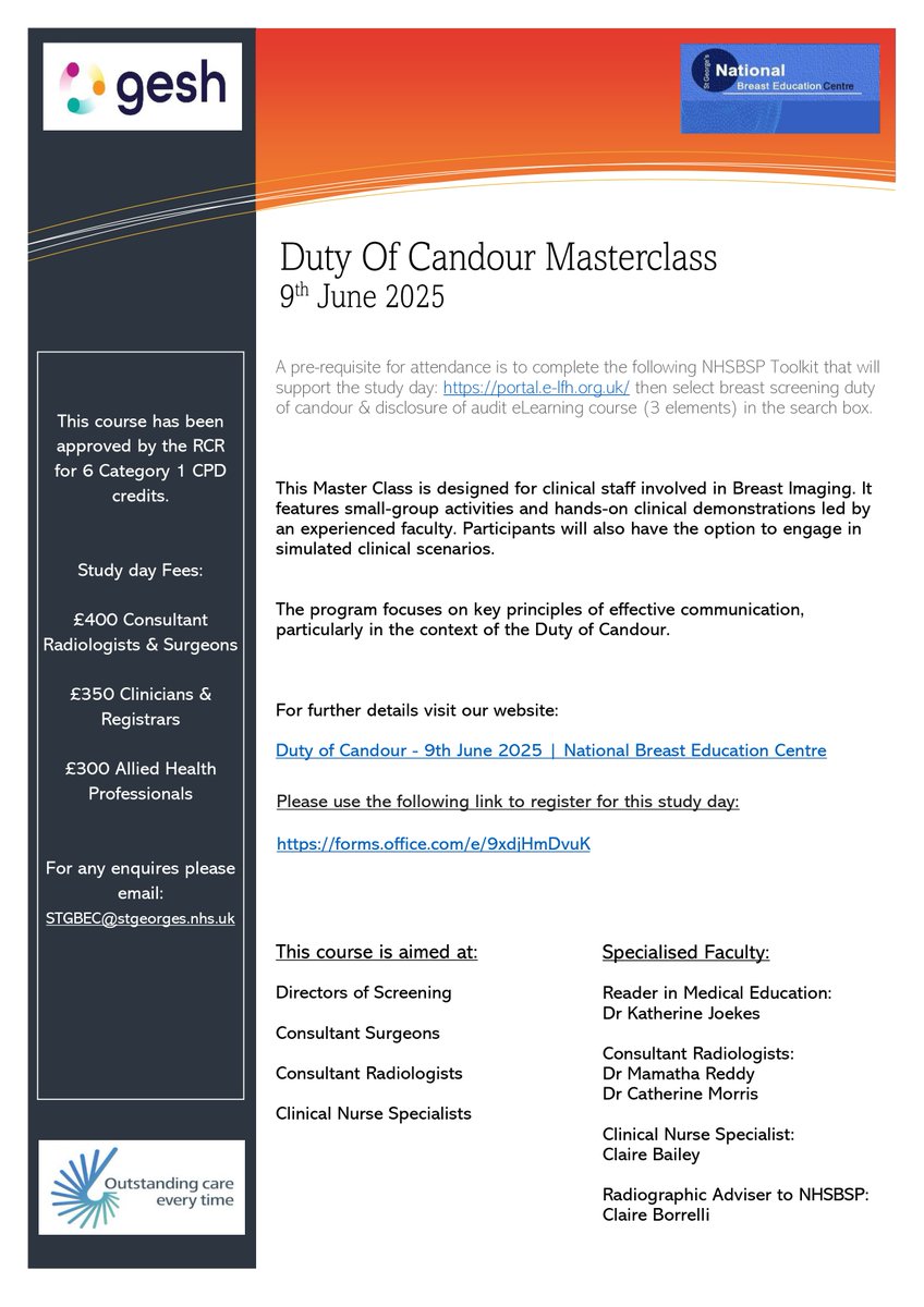 St George's National Breast Education Centre tweet media