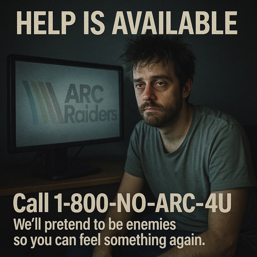 You are not alone.

ARC Raiders withdrawal is real.

Symptoms may include:
- Trying 7 other games and hating all of them
- Staring at the Steam page like it’s going to relaunch itself
- Dreaming of finding a rubber duck while looting

Get help.