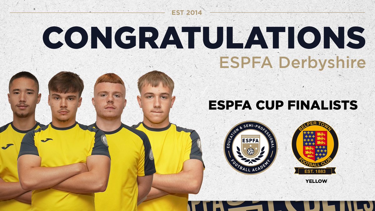 ESPFA (@espfacademy) on Twitter photo FT: ESPFA Cup Semi-Final
ESPFA Derbyshire (<a href="/BelperTownFC/">๐๐ฒ๐น๐ฝ๐ฒ๐ฟ ๐ง๐ผ๐๐ป | ๐ฃ๐ช๐ช๐ฅ</a> Yellow) 3-0 ESPFA West Yorkshire (<a href="/OssettUnited/">Ossett United FC</a>)
Congratulations to the Nailers for progressing to the #ESPFACupFinal. FT: ESPFA Cup Semi-Final
ESPFA Derbyshire (<a href="/BelperTownFC/">๐๐ฒ๐น๐ฝ๐ฒ๐ฟ ๐ง๐ผ๐๐ป | ๐ฃ๐ช๐ช๐ฅ</a> Yellow) 3-0 ESPFA West Yorkshire (<a href="/OssettUnited/">Ossett United FC</a>)
Congratulations to the Nailers for progressing to the #ESPFACupFinal.