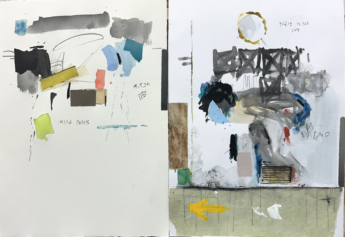 Una estampa del Camino en una pared parisina #arte #pintura #acuarela #museo #cultura