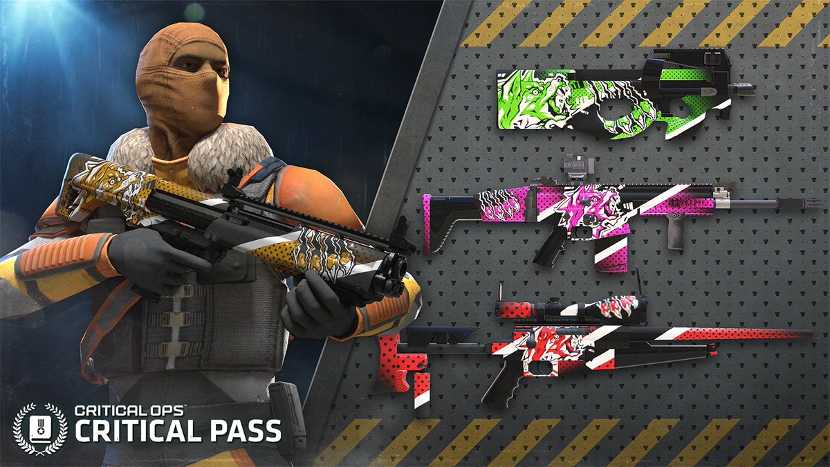 Unlock 5 themed skins, cases, and credits by unlocking Critical Pass: Jersey K9! 🐾

Suit up in canine sports style and dominate your game, available in-game now!

#CriticalOps #CriticalPass #MobileFPS