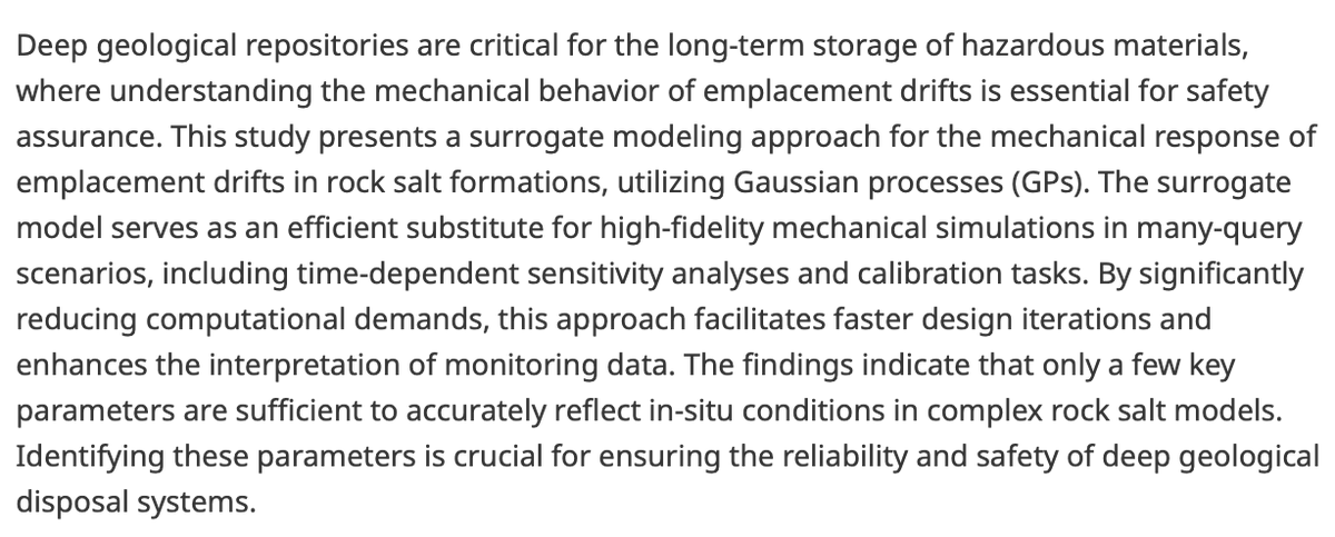 DCE_Journal's tweet image. New article!
Gaussian processes enabled model calibration in the context of deep geological disposal
👉 bit.ly/434HUm9
Lennart Paul, Jorge-Humberto Urrea-Quintero,
Umer Fiaz, Ali Hussein, Hazem Yaghi, Joachim Stahlmann, Ulrich Römer & Henning Wessels
#dataanalysis