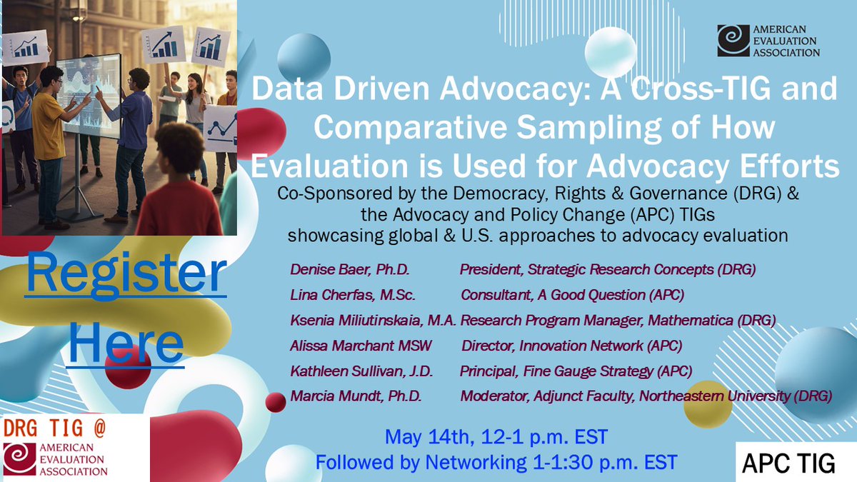 AeaDrg's tweet photo. @aeaweb @AeaDrg is co-sponsoring this May 14th webinar with the Advocacy and Policy Change TIG - looking forward to dialoguing w/ these colleagues and networking with new and old friends!  Click below or check out your @aeaweb messages to register! https://t.co/sHPHMnEbDO