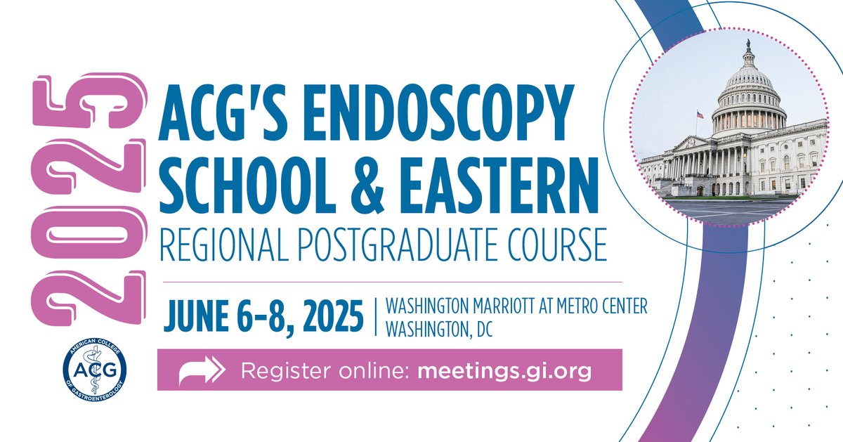 ACG (@amcollegegastro) on Twitter photo ❗ Hotel deadline ❗
One week left to book your room for the 2025 ACG’s Endoscopy School and Eastern Regional Postgraduate Course to secure the best rates!
Washington, DC
June 6-8
➡️ gi.org/acg-2025-easte…
<a href="/Marylandibddoc/">Raymond Cross</a> <a href="/SNgamruengphong/">Saowanee Ngamruengphong</a> ❗ Hotel deadline ❗
One week left to book your room for the 2025 ACG’s Endoscopy School and Eastern Regional Postgraduate Course to secure the best rates!
Washington, DC
June 6-8
➡️ gi.org/acg-2025-easte…
<a href="/Marylandibddoc/">Raymond Cross</a> <a href="/SNgamruengphong/">Saowanee Ngamruengphong</a>