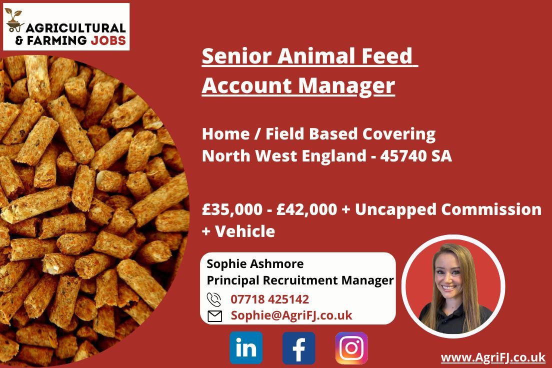 Agriculturaljob's tweet image. New Job Opportunity - Senior Animal Feed Account Manager
📍 Home/Field Based Covering North West England
💰 £35,000 - £42,000 + Uncapped Commission

For further information, please contact Sophie on 📞 07718 425142 or 📧 Sophie@AgriFJ.co.uk 

#agrifj #animalfeed #accountmanager